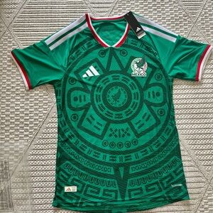 adidas Green Mexico Soccer Jersey with Aztec Print for the 2026 World Cup